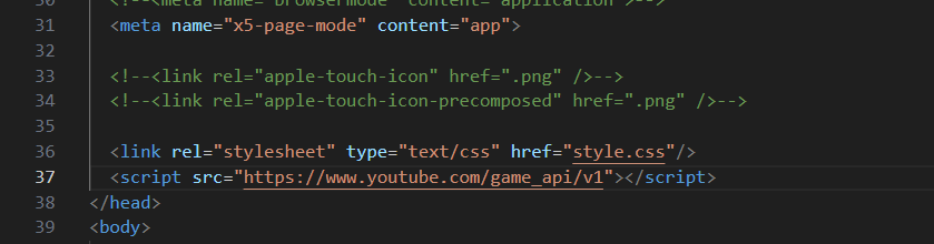 在 head 中引入 YouTube Playables SDK